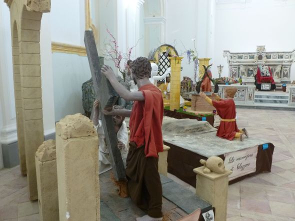 I den gamla kyrkan i Procida hade man en utställning som levandegjorde bibliska händelser