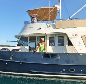 Härligt återseende med Anette och Thomas på Xanto, som vi senast såg för ett och ett halvt år sedan i Lagos