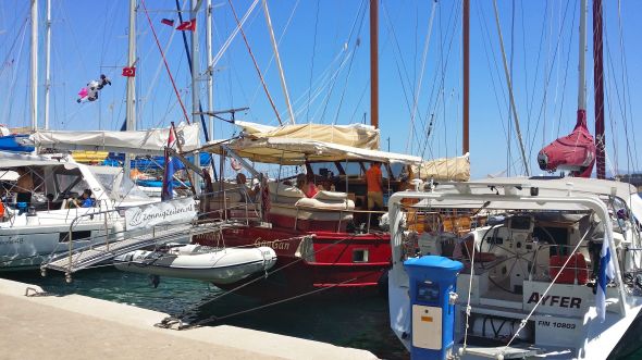 Det var livligt vid kajen i Datca